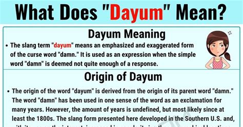 dayum traduction|Dayum Meaning: Learn the Definition of the Slang .